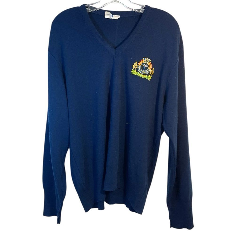 Toronto Casuals Wards Mens Sweater Large Blue Yacht Tennis Club Vtg 80s Crest